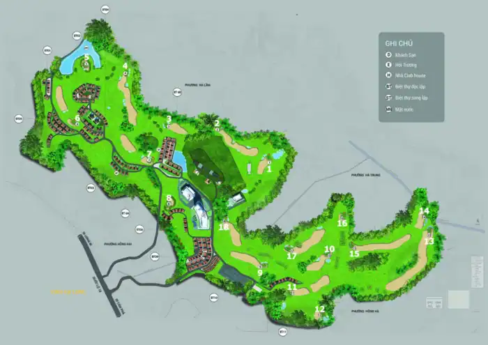 Hình ảnh sơ đồ tổng quan của sân golf FLC Hạ Long Hạ Long